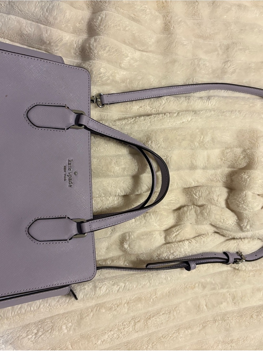 kate spade lavender saffiano leather crossbody tote